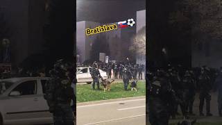 🇸🇰⚽ bratislava slovanbratislava darknomad dinamozagreb football championsleague police fans [upl. by Beghtol753]