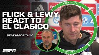 Robert Lewandowski amp Hansi Flick react to Barcelonas El Clasico win vs Real Madrid  ESPN FC [upl. by Norrahs102]