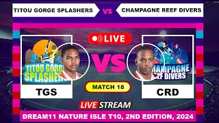 Champagne Reef Divers vs Titou Gorge Splashers Live Cricket Today [upl. by Yeznil]