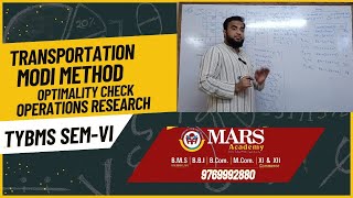 MODI Method Optimality check in transportation problem Operations Research [upl. by Fortunia163]