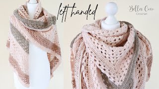 LEFT HANDED CROCHET How to Crochet and Easy Shawl [upl. by Anselm]