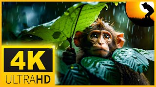 4K VIDEO ULTRAHD WILDLIFE ANIMALS IN RAIN  NATURE RELAXATION FOR 8K AND 4K TV [upl. by Maurits]