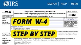 IRS W4 Form  How to Fill Out W4 Tax form  W4 Form Step by step Walkthrough Single amp Married [upl. by Noivart579]