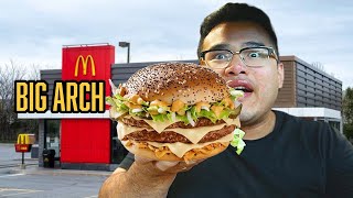 I Try Mc Donalds Biggest Hamburger They Have To Offer  THE BIG ARCH BURGER [upl. by Ennylhsa]