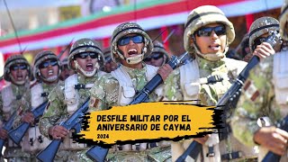 Arequipa Desfile Militar por el aniversario de Cayma  201 años Frase Corta 2024 [upl. by Salmon]