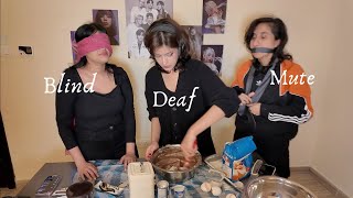 Blind Deaf Mute Challenge With TimaAlmehiri and Hanan  تحدي الحواس [upl. by Rocray]