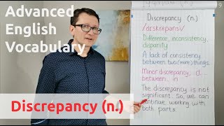 Discrepancy n  Advanced English Vocabulary  One Minute Videos [upl. by Hewe325]