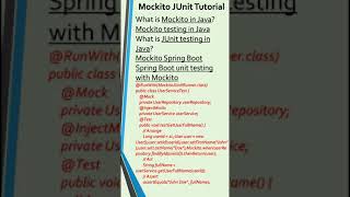 Mockito JUnit tutorialMockito Junit Tutorial Spring BootMockito tutorialMockito testing in Java [upl. by Wedurn]