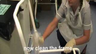 How to clean a commode  infection control training video [upl. by Shue]