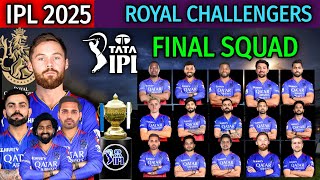 Royal Challengers Bangalore Full and Final Squad  RCB Final Players Liat IPL 2025  RCB Squad 2025 [upl. by Ariom720]