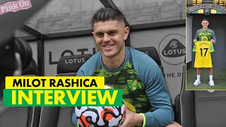 Milot Rashicas first interview with the media  Norwich Citys new signing speaks [upl. by Castorina546]