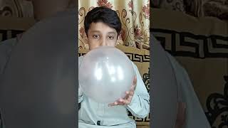 Blowing Balloon Silver  balloon blowing  blowing up balloons funny poppingballon experiment [upl. by Rehctaht680]