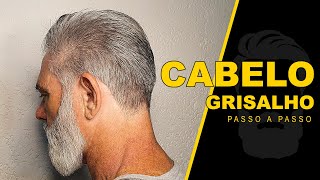 Como Fazer um corte de Cabelo Grisalho  Com TAPER Fade na Nuca [upl. by Placidia]