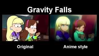 Gravity Falls Original vs Anime style [upl. by Haddad]