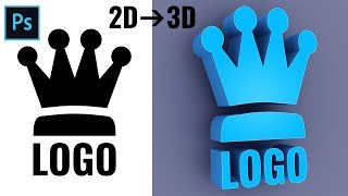 How to Convert 2D to 3D Logo in Photoshop [upl. by Fagan895]