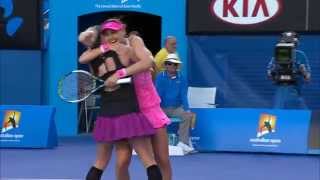 MattekSandsSafarova v ChangZheng highlights F  Australian Open 2015 [upl. by Vicky]