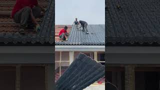 Calcium silicate roof tile installation process [upl. by Teik]