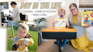 Mennonite Mom  DAY IN THE LIFE cooking  home schooling  farm living [upl. by Cyprio]