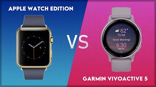 Apple Watch Edition vs Garmin Vivoactive 5 Comparison [upl. by Eenolem442]