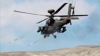 US AH64 Apache Tests Powerful Hydra Rockets in Middle of the Desert [upl. by Rayham]