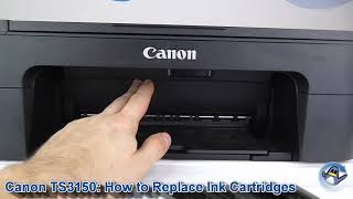 Canon Pixma TS3150TS3151 How to ReplaceChange Ink Cartridges [upl. by Cassaundra]