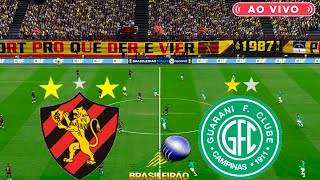 SPORT X GUARANI  AO VIVO COM IMAGENS DO BRASILEIRÃO SERIE B  ASSISTA AGORA  JOGO DE HOJE  PES21 [upl. by Anjanette577]