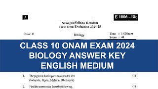 Class 10 First Term Biology Answer Key 2024 [upl. by Llerahs322]