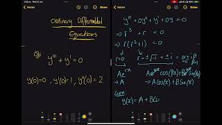 MATH2310 Third order imaginary root characteristic DE yy0 [upl. by Ahsile]