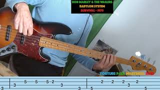 Babylon System  Bob Marley Survival 1979  Bass Cover TAB [upl. by Aenej472]