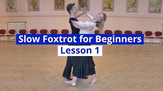 Slow Foxtrot for Beginners Lesson 1  Feather Step Three Step [upl. by Byrd]