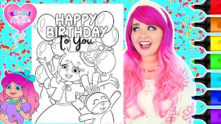 Coloring Kimmi The Clown Calendar Coloring Book HAPPY BIRTHDAY Coloring Page  Ohuhu Art Markers [upl. by Trilley623]