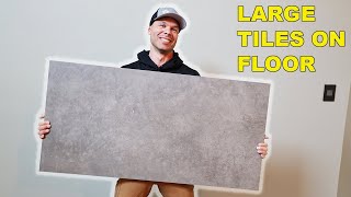 24X48 Tile Floor Installation TUTORIAL [upl. by Hollah]