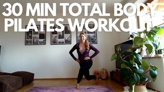 30 MIN TOTAL BODY PILATES WORKOUT Warm up Butt  Abs  Legs Arms and Stretching [upl. by Corny]