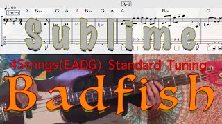 【Bass Cover TAB】「Badfish」Sublime（with TAB）4Strings  Standard Tuning「バッドフィッシュ」サブライム （タブ譜付）レギュラーチューニ [upl. by Hedva]