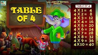 4 Times Table Song  4 Maths Table  Multiplication Songs for Kids  Lallantop Rhymes [upl. by Attaynik]