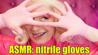 ASMR pink medical nitrile gloves XS size [upl. by Slohcin]