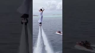 Great girl flying so fun dancing with flying flyboarding music love flyboard song trending yt [upl. by Norry597]