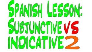 Spanish Lesson Subjunctive vs Indicative 2 [upl. by Aid]