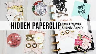 How To Create Altered Paper Clips or Hidden Paperclip Embellishments DIY Tutorial  Scrapcraftastic [upl. by Linnie540]