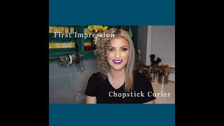 HILARIOUS First Impression  Chopstick Curling Wand  How to get tight curls [upl. by Euseibbob]