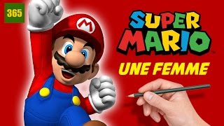 comment dessiner super mario une femme  art challenge  comment dessiner mario bros [upl. by Tutto]