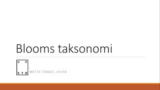 Blooms taksonomi [upl. by Bramwell]