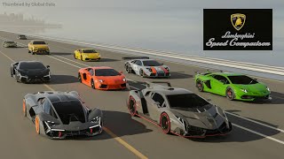 LAMBORGHINI SPEED EVOLUTION COMPARISON  FASTEST LAMBORGHINI 3D COMPARISON [upl. by Dachi962]