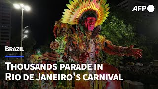 Thousands celebrate Rio de Janeiros carnival with glitzy parade  AFP [upl. by Akenat]