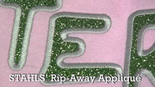 Stahls RipAway Applique™  New Glitter Metallic Twill Process [upl. by Hayidah]