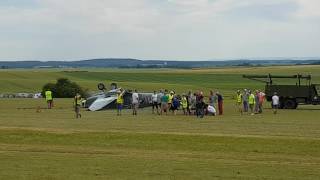 Crash Spitfire  vidéo complète  au décollage a l aérodrome de VilletteLonguyon 110617 [upl. by Amargo500]