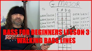 Bass For Beginners Lesson 3 Walking Bass lines [upl. by Urbanna295]