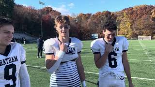 Chatham football players talk about win vs Parsippany Hills [upl. by Eula827]