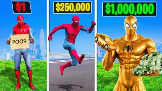 1 to 1000000 Spiderman in GTA 5 [upl. by Gwenette912]