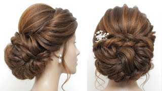 New Low Messy Bun Bridal Hairstyle For Long Hair Wedding Updo Tutorial [upl. by Ilahsiav]